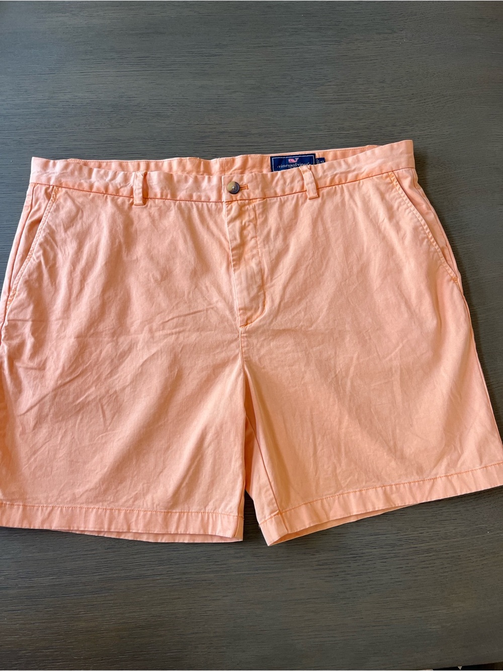Vineyard Vines Peach Flat Front Cotton Shorts